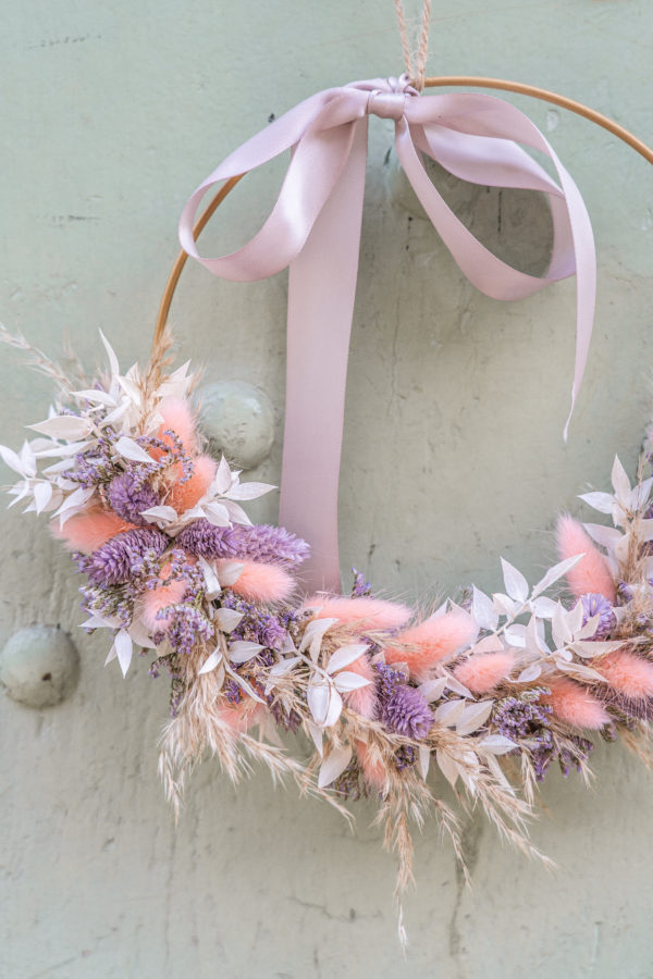 Couronne de fleurs séchées