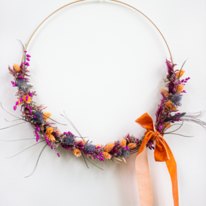 Couronne de fleurs séchées