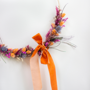 Couronne de fleurs séchées