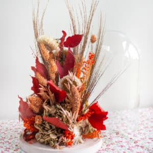 Cloche fleurs séchées