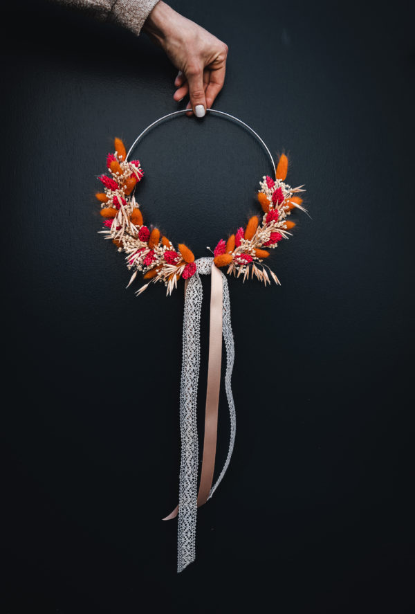 Couronne de fleurs séchées